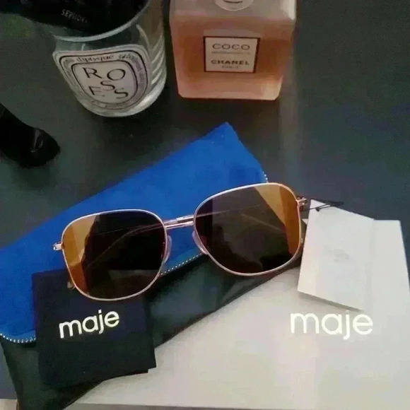 Maje Gold Mirrored Sunglasses - Picture 1 of 7